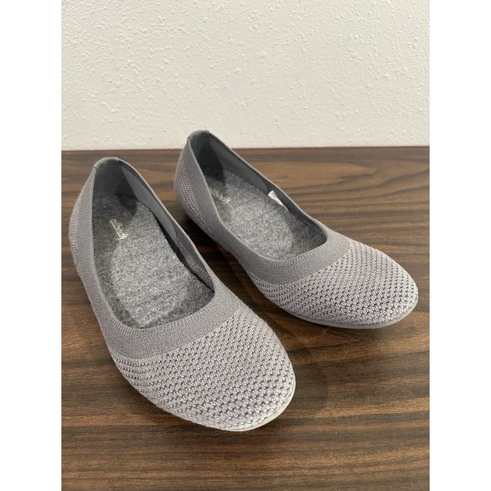 Allbirds Tree Breezers Flats Womens Size 10.5 Gray Knit Ballet Shoes Slip‎ On